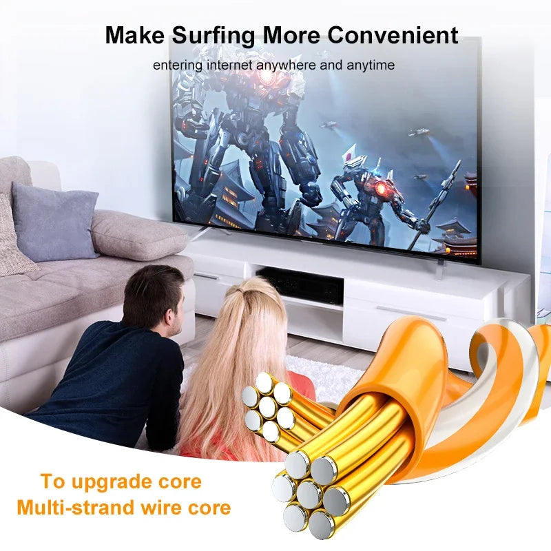 Samzhe 1000Mbps Cat6 Ethernet Cable Gigabit High Speed  Internet Cord RJ45 Shielded Network LAN Cord for PC PS5 PS4 PS3 Xbox