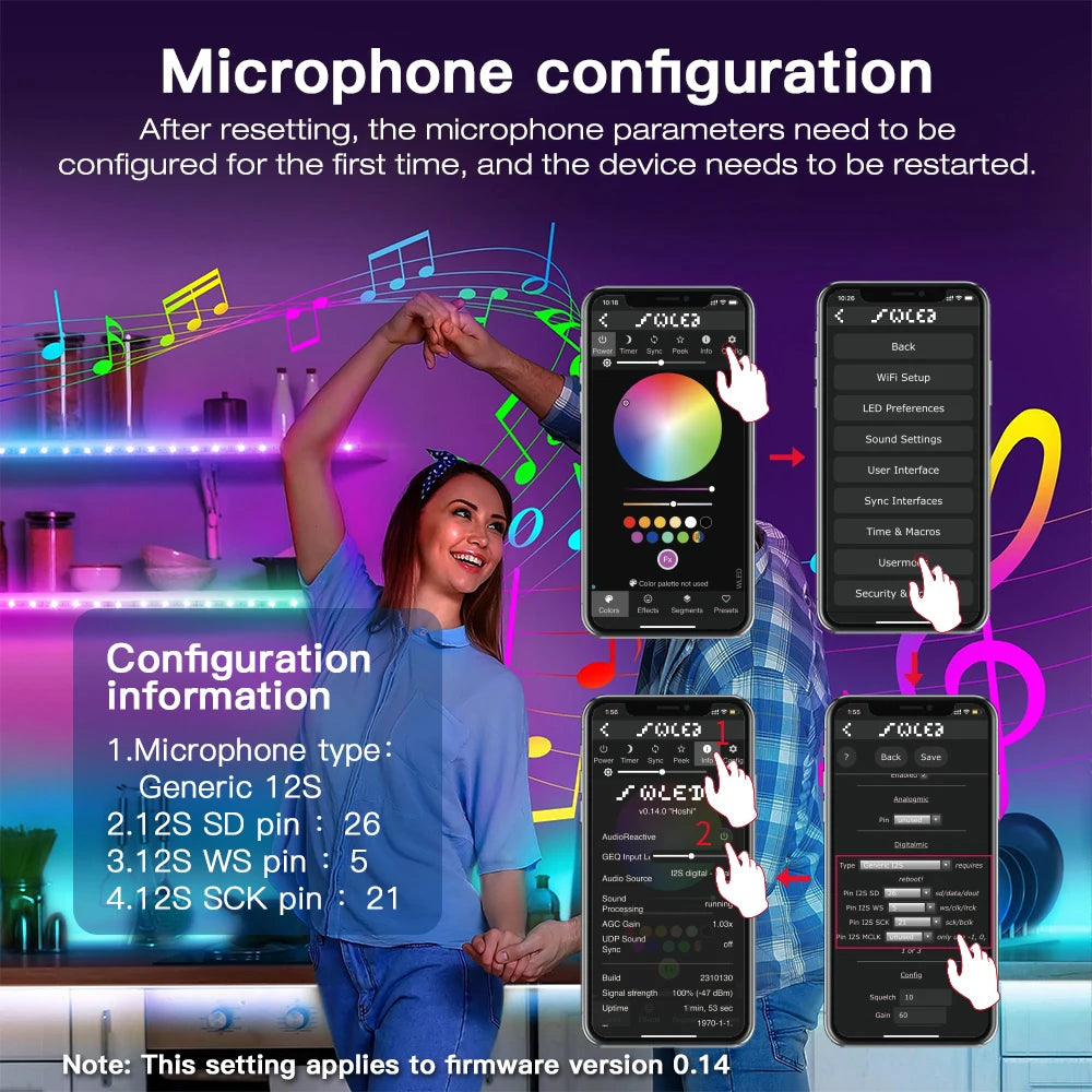 GLEDOPTO ESP32 Mini WLED LED Controller With Mic DIY Music Dynamic Modes Digital WS2811 WS2812 SK6812 TM1814 WS2813 WS2815 Strip