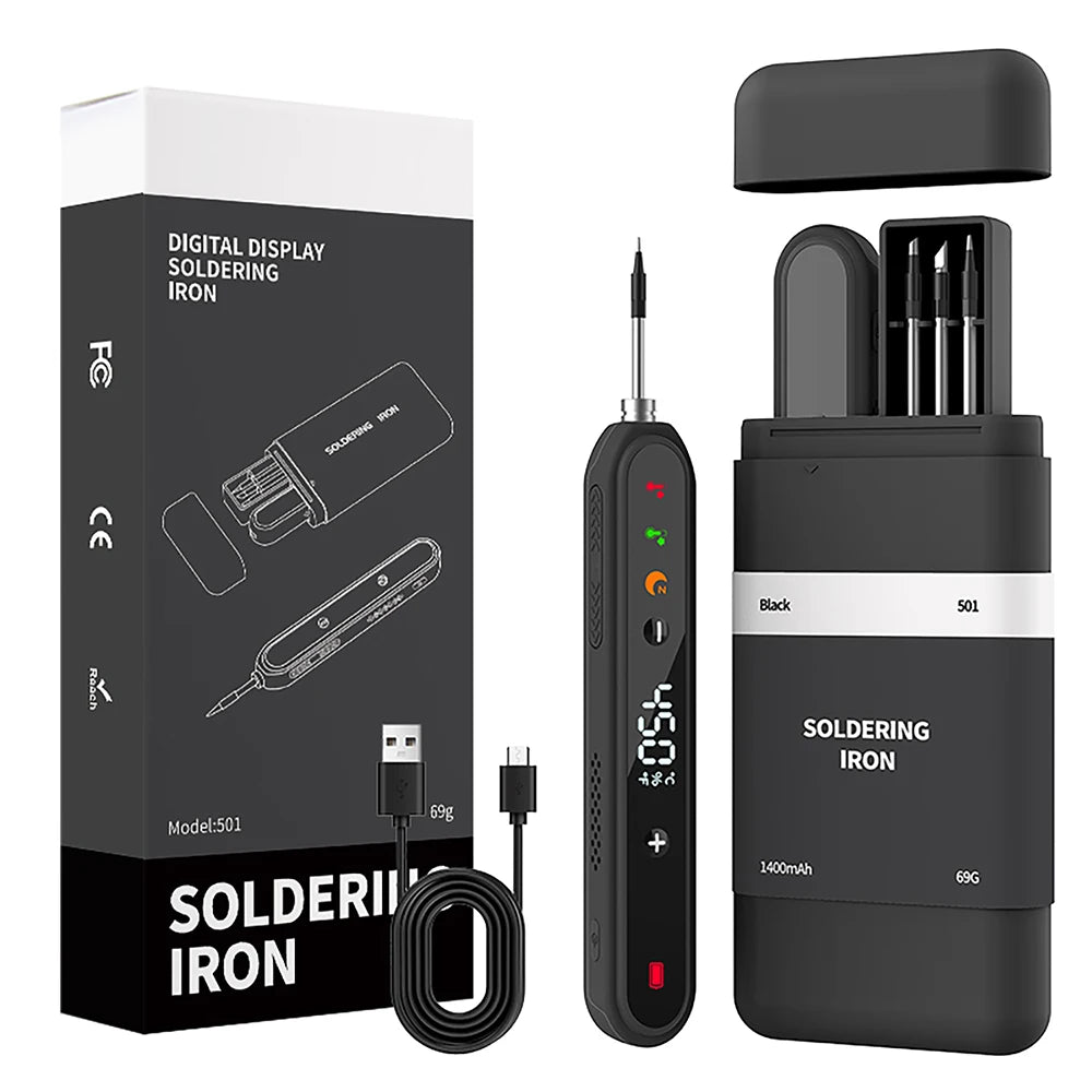 Type C USB Wireless Soldering Iron Digital Display Intelligent Temperature Control high-power Electric Solder Irons Welding Tool