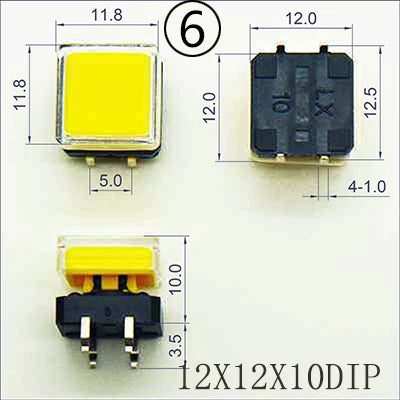 10 Sets Momentary Tactile Button 4PIN SMT/DIP 12X12mm H=9.8/9/16.8mm With Cap Tact Switch Push Button Switch Micro Key Button