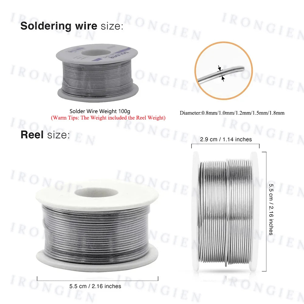 10g 100g Soldering Wire Mixed Tin Rosin Core Flux 2.0% Dia 0.8/1/1.2/1.8mm No-clean Solder Welding Wire For Electrical Soldering