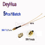 5pcs SMA to U.FL  Splitter RP-SMA / SMA Female to 2 3 4 5 6 7 8xU.FL 1 Female RG178 Cable WIFI Antenna Extension Jumper Pigtail