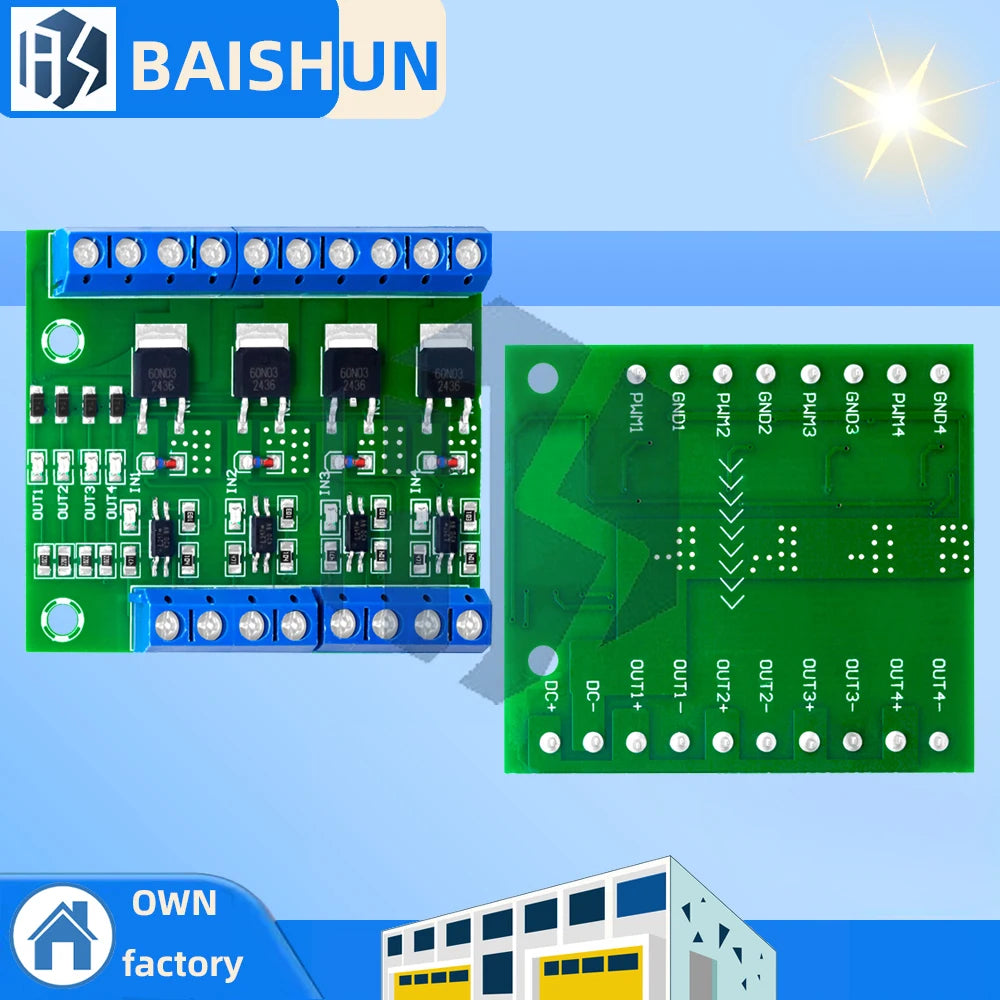 1~5PCS MOS FET 4 Channel Pulse Trigger Switch Controller Board PWM Optocoupler Opto-isolator Driver Board for Motor LED Light