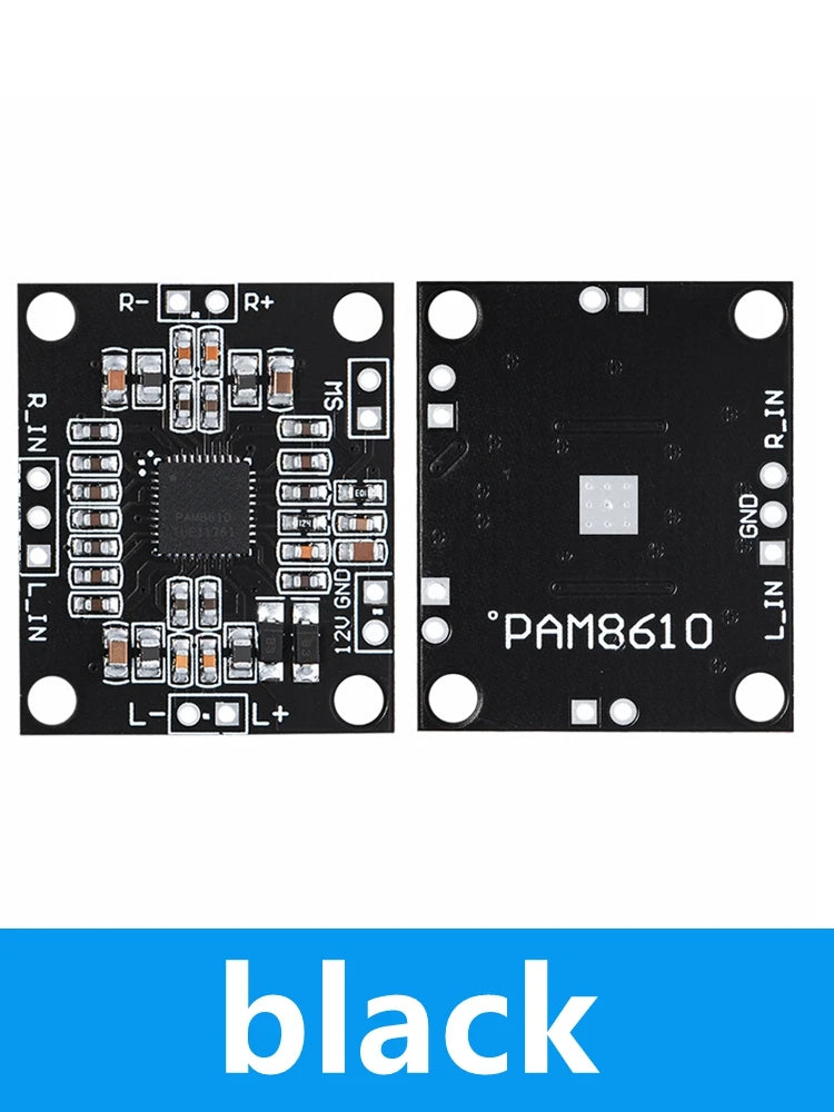 1PCS EGBO Super Slim 2 x 15W PAM8610 Class D Digital Dual Power Audio Amplifier Board 12V black