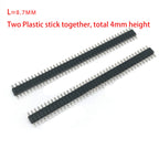 10pcs 2.0mm Board Spacer 1/2X40P Straight Single/Dual Row Double Plastic L8.7/11/15/21-35mm Gold Breakable PCB Male Pin Header