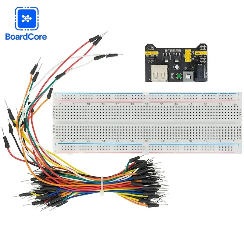 MB102 Breadboard Power Module 3.3V/5V MB-102 830 Points Prototype Bread Board for Arduino Kit 10/20/30cm Dupont Wire 65pcs Cable
