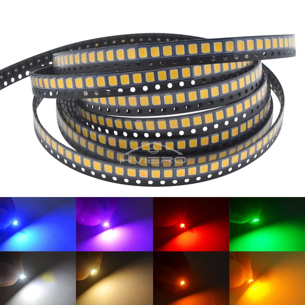 100Pcs 3.3V 2835 5730 3020 Bright Chips SMD LED Red Yellow White Blues RGB Purple Pink Light Emitting Diodes Lighting Atmosphere