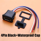 1/5pcs 2Pin 4Pin USB 2.0 Female Power Jack 2P 4P USB A Charging Port Connector With DIY Cable PH2.0 Terminal USB Charger Socket