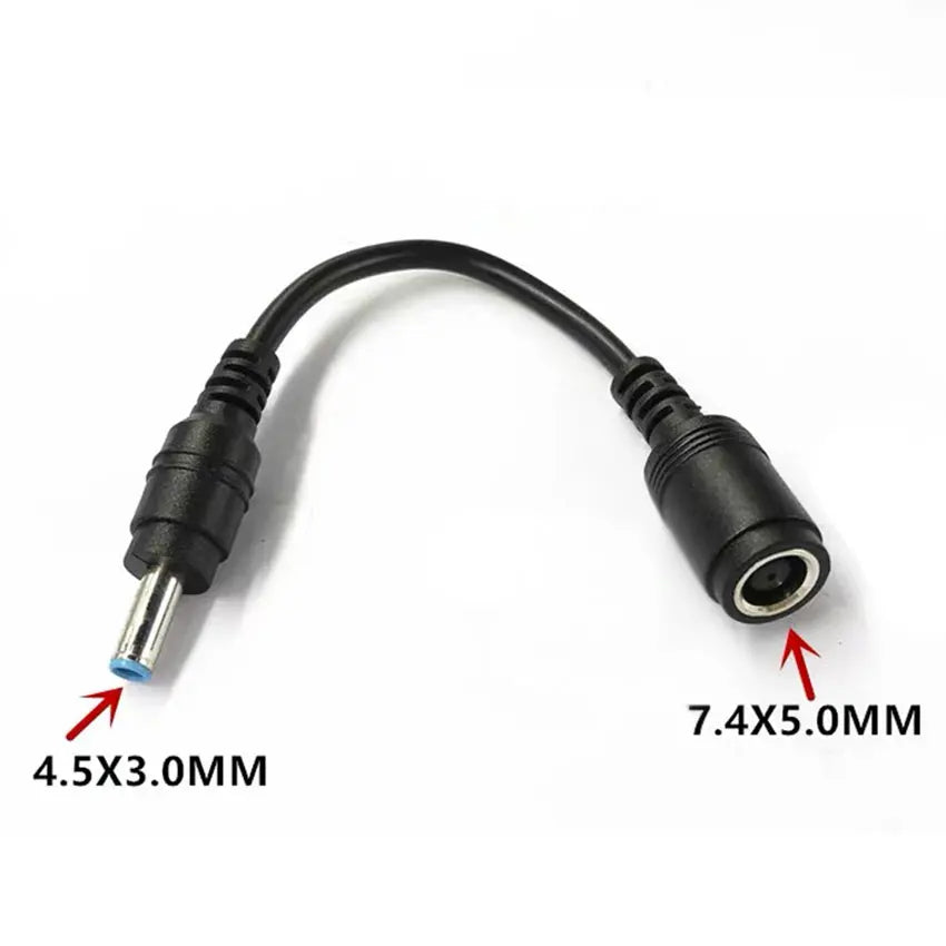 Female 7.4mm X 5.0mm to 4.5mm X 3.0mm Male Charger Adapter Power Connector Converter Cable DC Jack for Dell Hp
