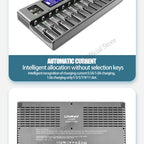 LiitoKala Lii-S12 12-Slot LCD Battery Charger for Li-ion LiFePO4 Ni-MH Ni-Cd 9V 21700 20700 26650 18650 16340 18350 RCR123 18700