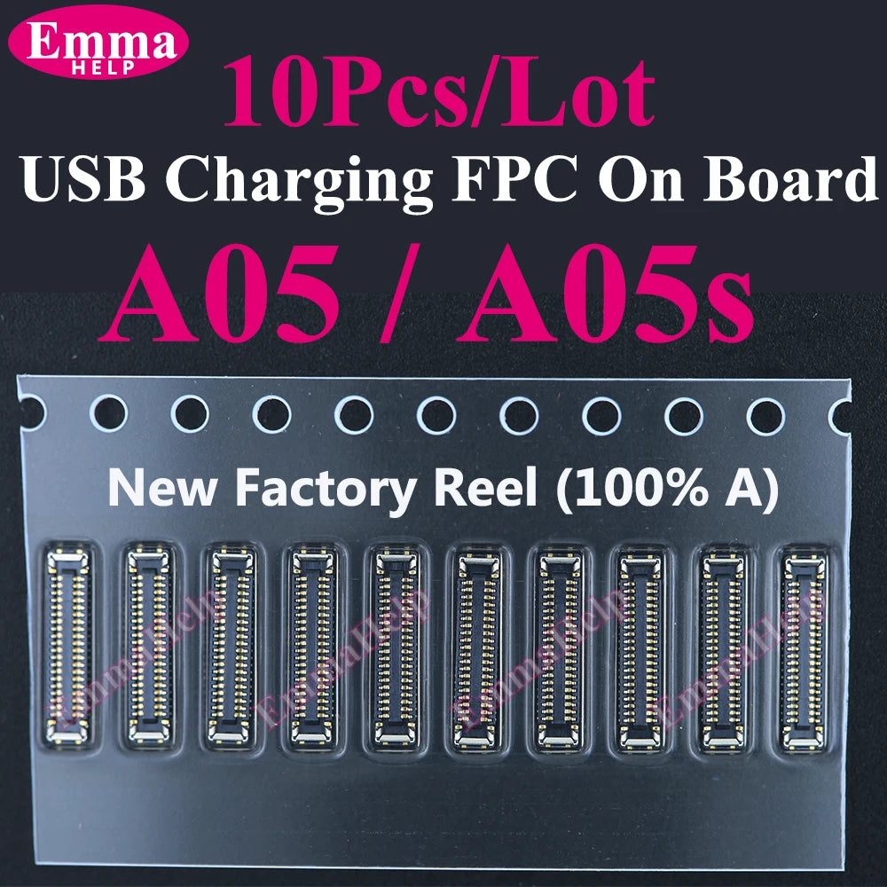 10pcs Charging FPC on MainBoard for Samsung A12 A22 A52 A55 A56 A13 A33 A34 A51 A71 A40 A80 A21S A05 A06 A07 FPC Connector Port