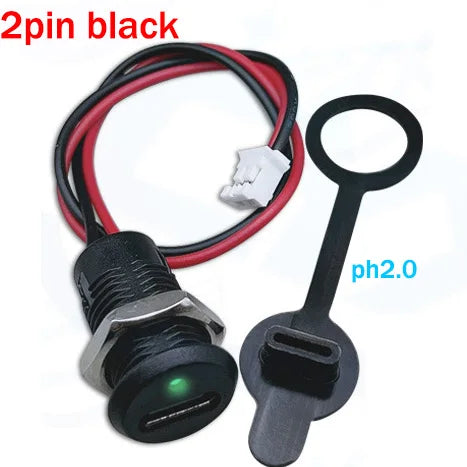 USB-C  High Current Charging Socket With Nut Snap Lock Plate  TYPE-C Female Type C Waterproof Female Connector Jack