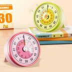 Cute 60-Minute Visual Timer with Stand Stopwatch Alarm Clock Mechanical Timer Visualization Magnet Countdown Clock Kids Study