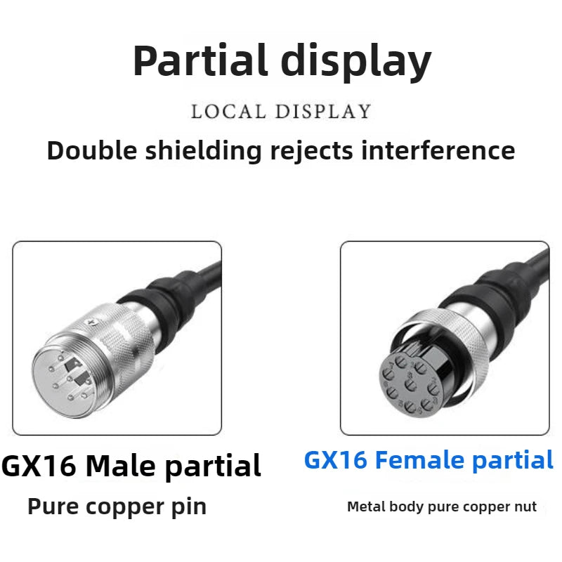GX16 2/3/4 Pin Aviation Plug Male Female Wire Connector Extension Cable GX16 2/3/4 Core Ribbon Aviation Plug Power Cord Adapter