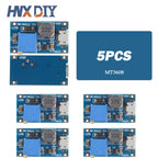 1-10pcs MT3608 DC-DC Adjustable Boost Module 2A Boost Plate Step Up Module with MICRO USB 2V-24V to 5V 9V 12V 28V