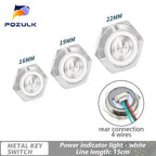 Ultra Short Push Button Switch Waterproof 16/19/22mm 12V 24V led light Momentary Self-reset Wiring Buttons without fixation