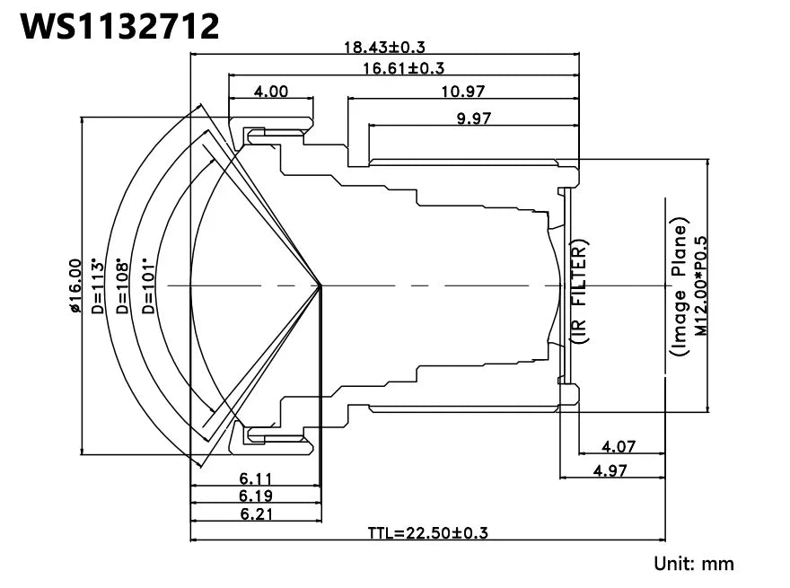 Raspberry Pi High Quality HQ Camera M12 For Lens 12MP 8mm/3.2mm/113 2.7mm/14MP 2.72mm/5MP 25mm/16MP 105 3.56mm