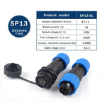 SP13 Waterproof Aviation Connector IP68 Cable to Cable In-line Plug Socket 2 3 4 5 6 7 9 Pin Circular Connector Adapter Kit