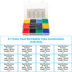 127-800 Pcs Boxed Heat Resistant Tubing Heat Shrinkable Tubing Heat Shrink Packaging Kit Electrical Connection Cable Protection