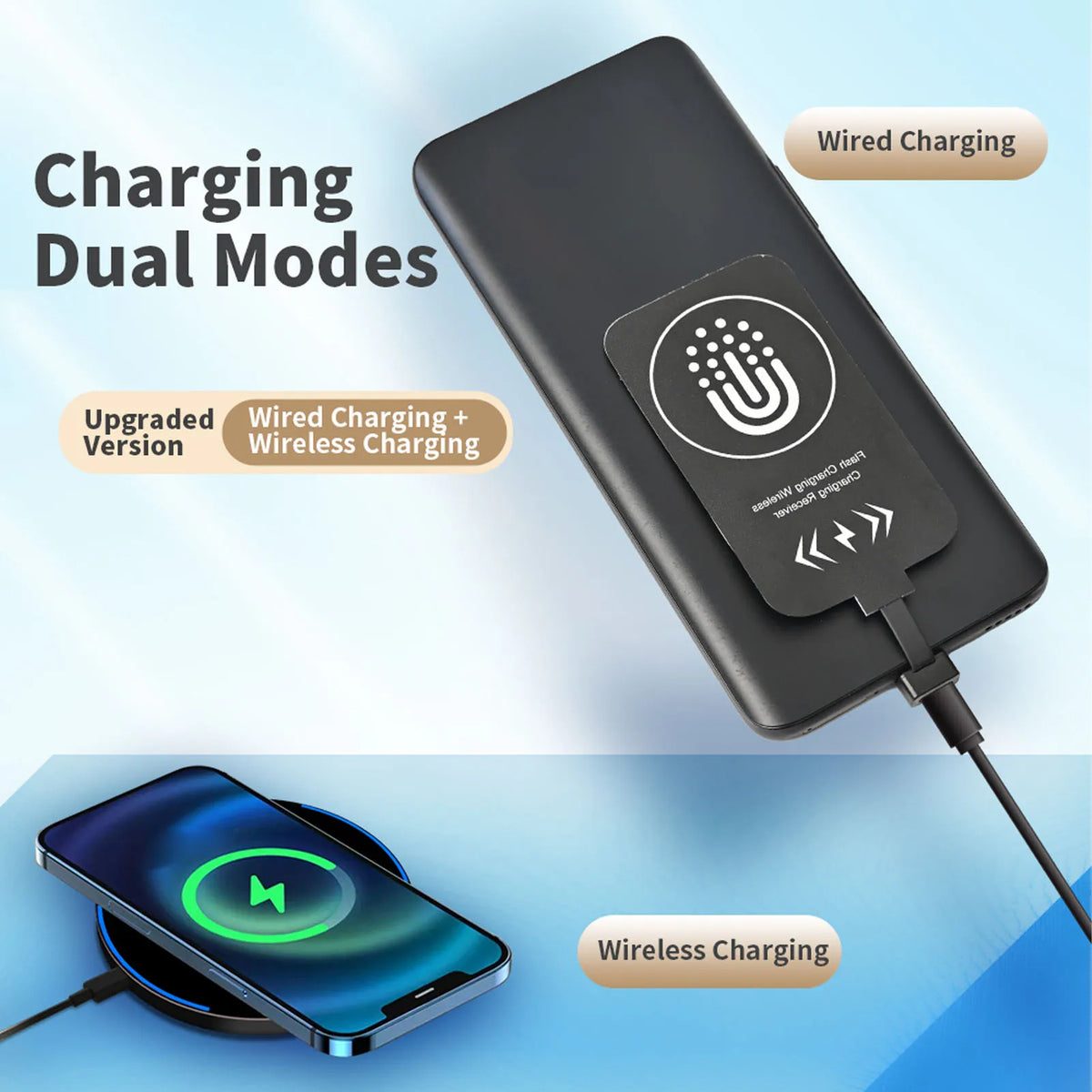 Wireless Charging Receiver Adapter Fit for Samsung  Phone USB Type C Ultra Thin Wireless  Receiver Module