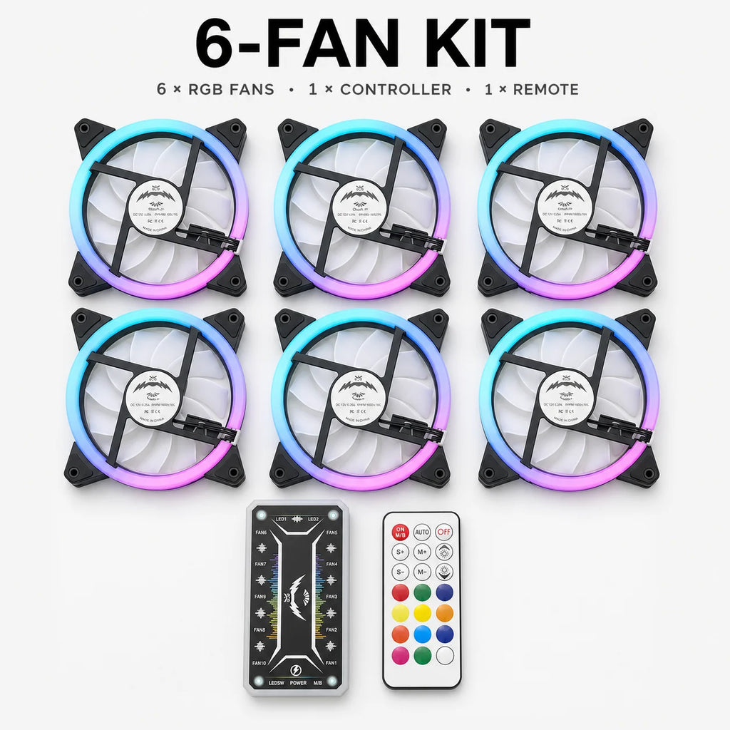 Computer Case PC Cooling Fan RGB Adjust LED 120mm Quiet + IR Remote New Computer Cooler Cooling RGB Case Fan For CPU