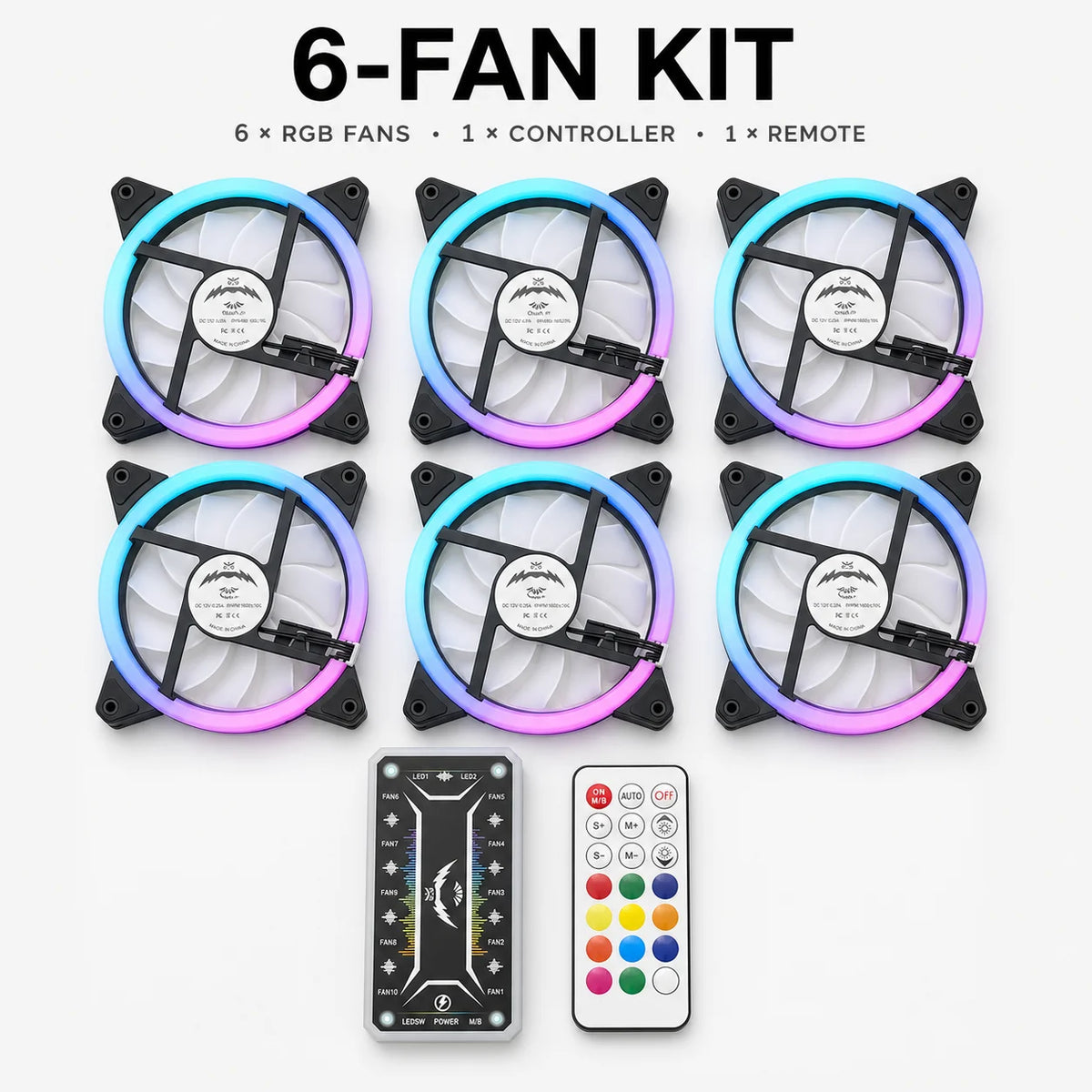 Computer Case PC Cooling Fan RGB Adjust LED 120mm Quiet + IR Remote New Computer Cooler Cooling RGB Case Fan For CPU
