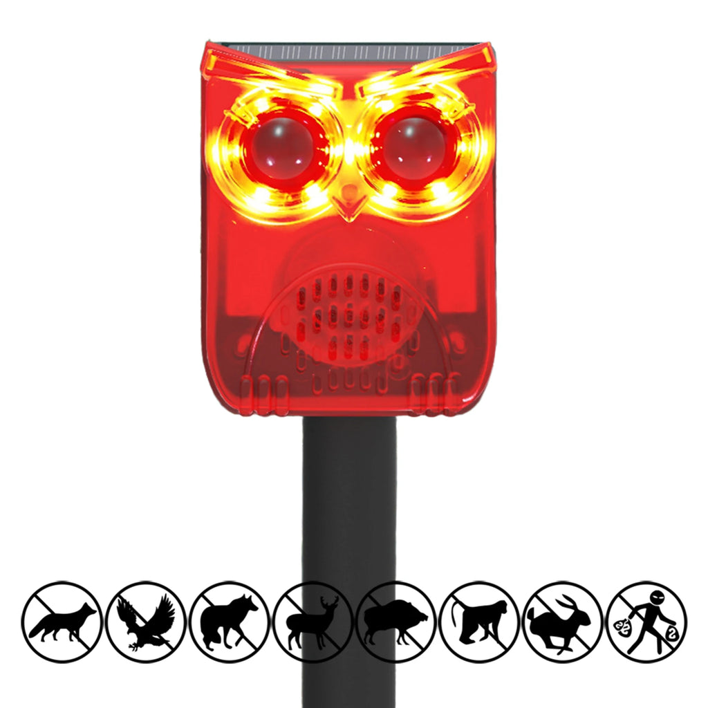Solar Outdoor Motion Sensor Alarm Dog Barking&Gunshot Sound Home Security Alarm Animal Repeller Loud Noise Maker for Yard Garden