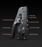 AMPCOM rj45 Crimper CAT7 Crimping Tool for Pass Through RJ11 RJ 45 Connector CAT6 CAT5E Modular Plugs With Wire Stripper Cutter