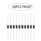4 Value Fast Recovery Rectifier Diode UF4007 FR207 FR107 RL207 Axial Doorbell Schottky Diode Switching Dioden Each Modle 10PCS