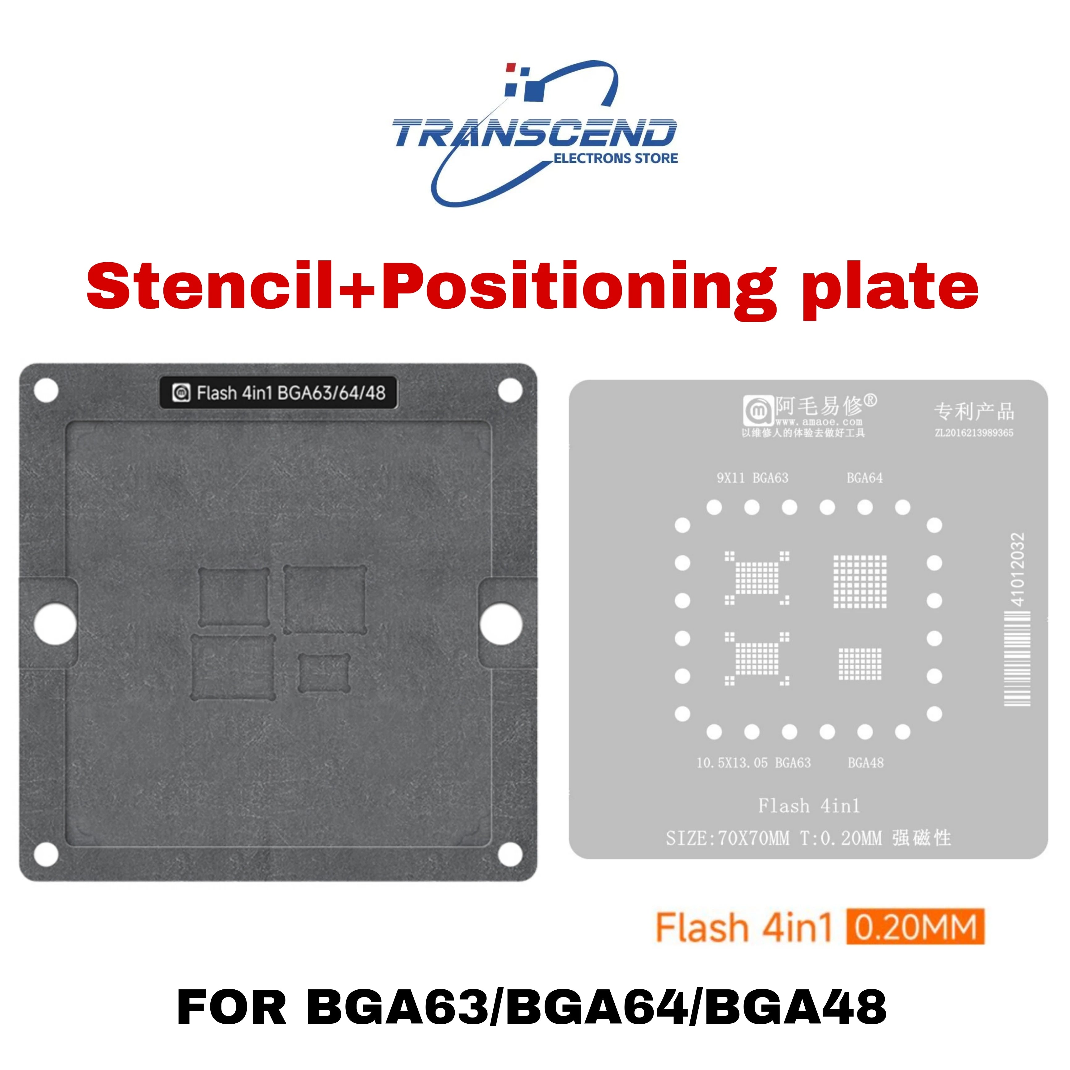 Reballing Stencil Template BGA63 BGA64 BGA48 For NAND Flash Memory Positioning Solder Plate Tin Net