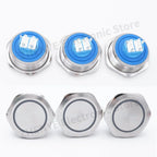 40mm Metal Push Button Switch Power LED Light Waterproof Reset Self-locking Latching Start Stop Switch On Off 2NO2NC With Wire