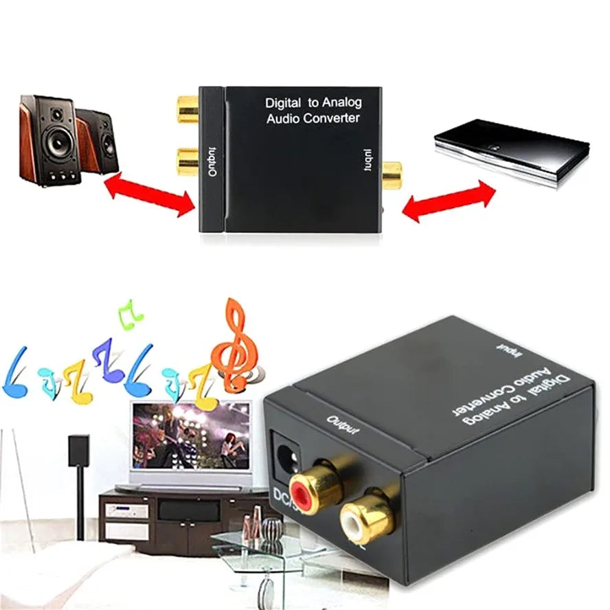 Analog To Digital ADC Audio Converter Optical Coax RCA Toslink Audio Sound Adapter SPDIF Adaptor for Apple TV for Xbox 360 DVD