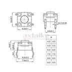 50Pcs 6×6mm Waterproof Type Tact Switch DIP SMD 4Pin 6*6*4.3/5/6/7/8/9/10/11/12/13mm Mini Micro Momentary Tactile Push Button
