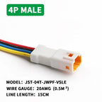 5/20/100sets Waterproof JST JWPF Connector 2p/3p/4p/6p/8p Plug Socket 20awg/0.5m ² Wire Harness 02t/02r/03t/03r With 15CM Wire