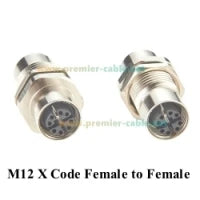 M12 A Code 5Pin Male to Female Converter IP67 Shielded Bulkhead Feedthrough Panel Mount Connector Receptacle 60V 4A for NMEA2000