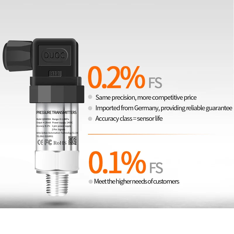 Pressure Transmitter M20*1.5 Pressure Transducer 0-10V 4-20mA RS485 10bar 20bar 300bar Pressure Sensor Transmitter