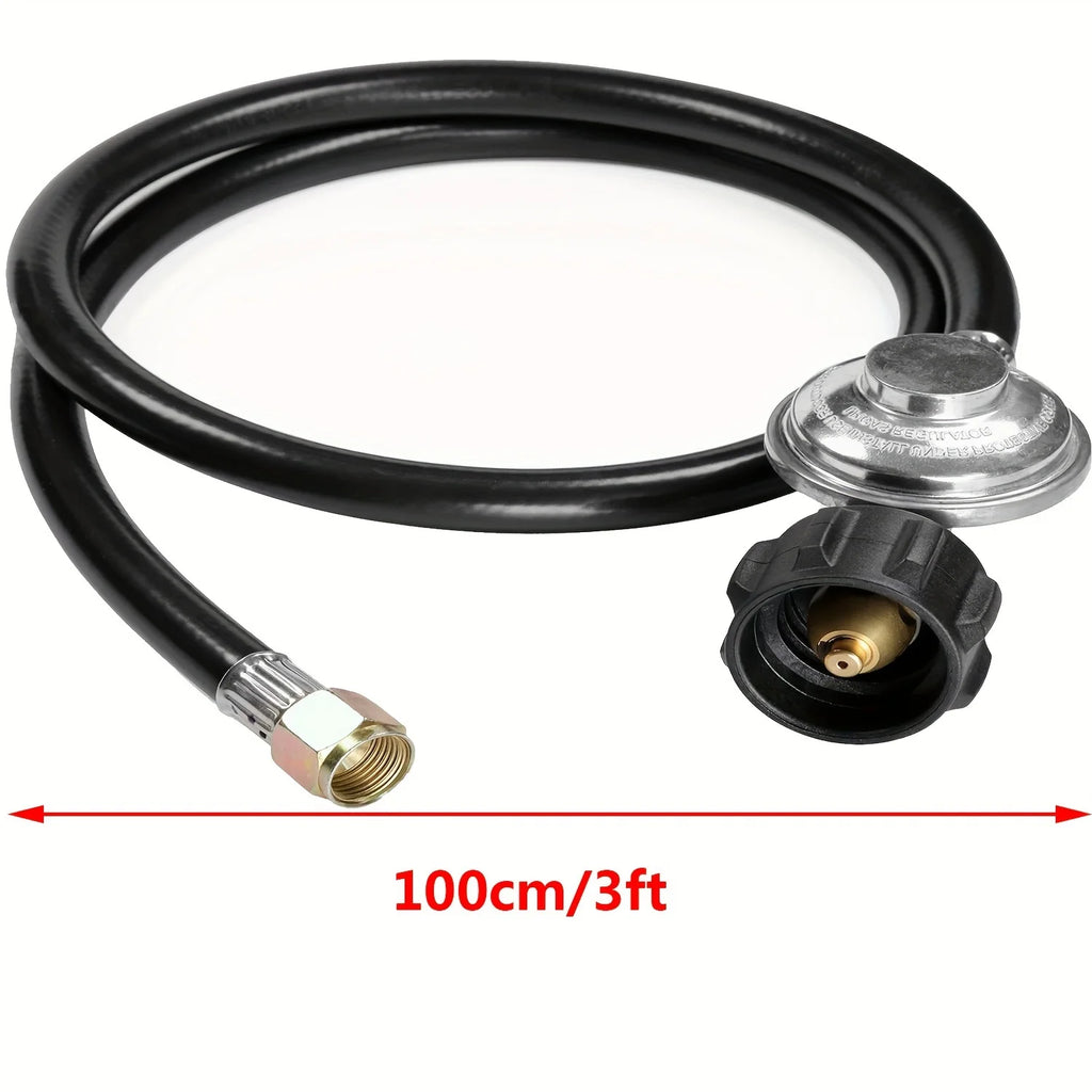 3 Ft Universal QCC1 Low Pressure Propane Regulator Grill Replacement with 8 FT Hose for Most LP Gas Grill, Heater and Fire Pit T