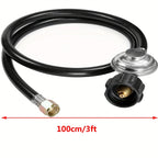 3 Ft Universal QCC1 Low Pressure Propane Regulator Grill Replacement with 8 FT Hose for Most LP Gas Grill, Heater and Fire Pit T