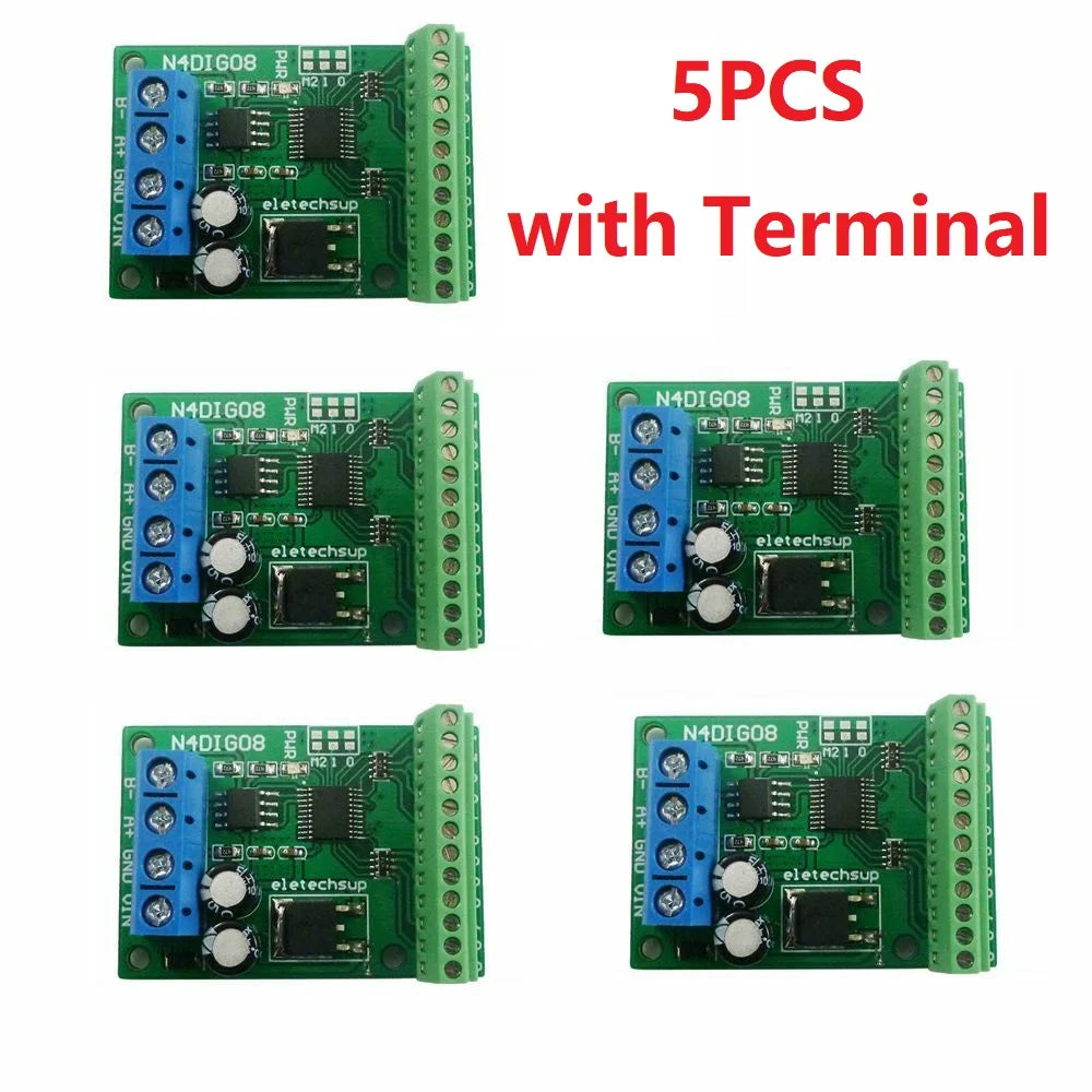 5PCS 3 in 1 8ch Input/Output Digital Switch TTL LvTTL CMOS RS485 IO Control Module Modbus Rtu Board For PLC Relay