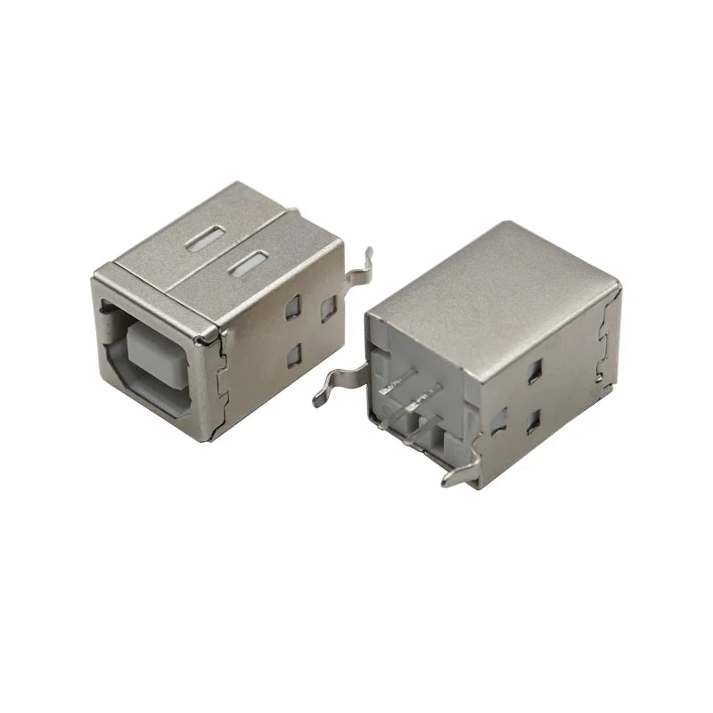 10Pcs USB Type B Female Socket Printer Data Interface Connector Repair Jack Port Right Angle 4Pin PCB DIP USB B Soldering Adapte
