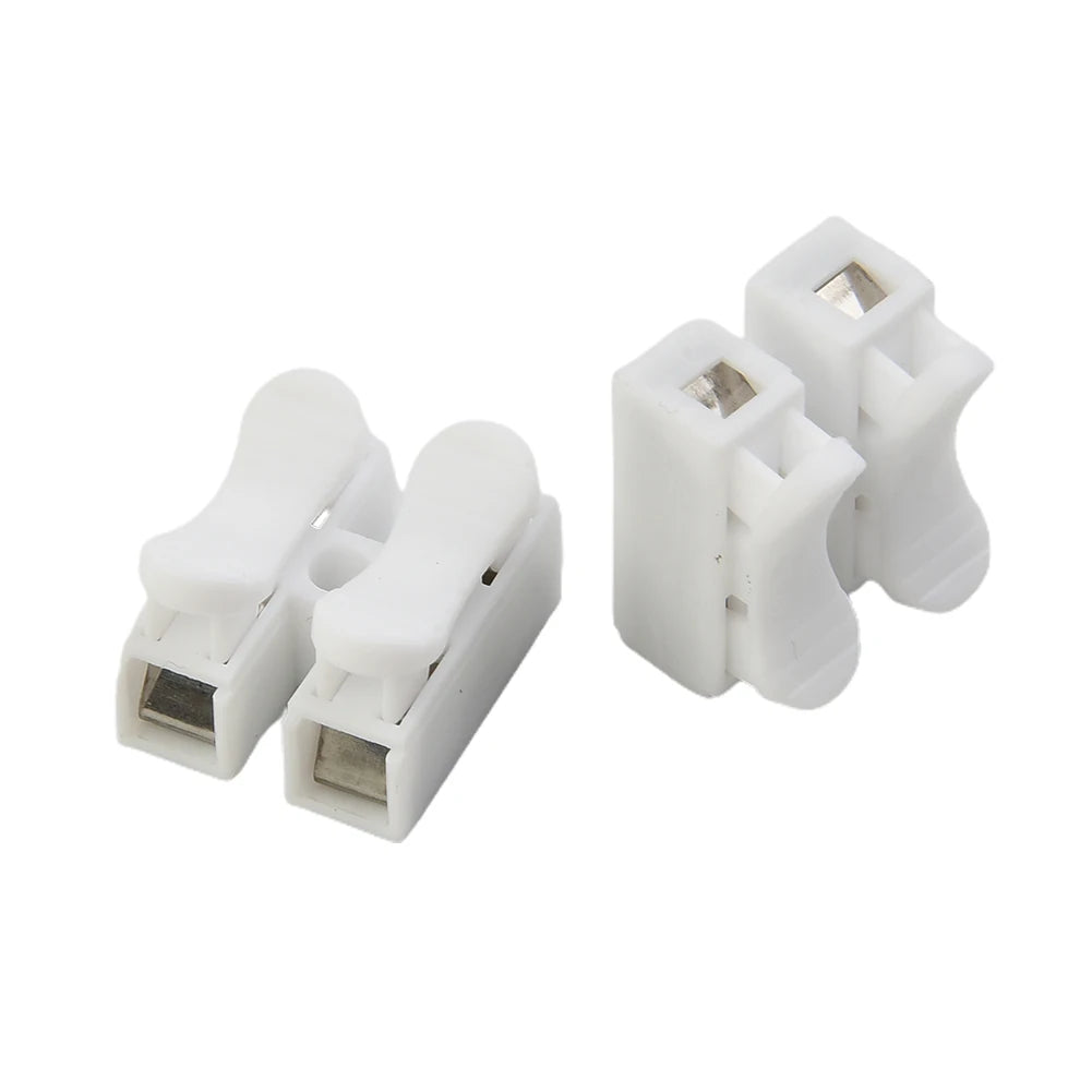 20Pcs CH2 Spring Quick Wire Connector Cable Clamp 2p Electrical Crimp Erminal Block 2 Way Easy Fit For Led Strip
