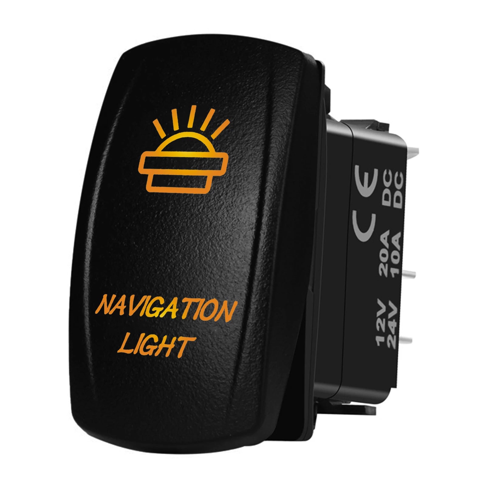 Marine Boat Rocker Switch 12/24V Orange Backlit Anchor Beacon Up Down Button ON OFF/ON OFF ON Momentary Toggle Switch Waterproof