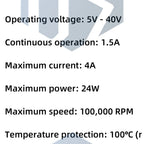 24W BLDC Motor Driver Module 5V-40V 2A Three-Phase PWM with Hall Sensor and Inductive Control