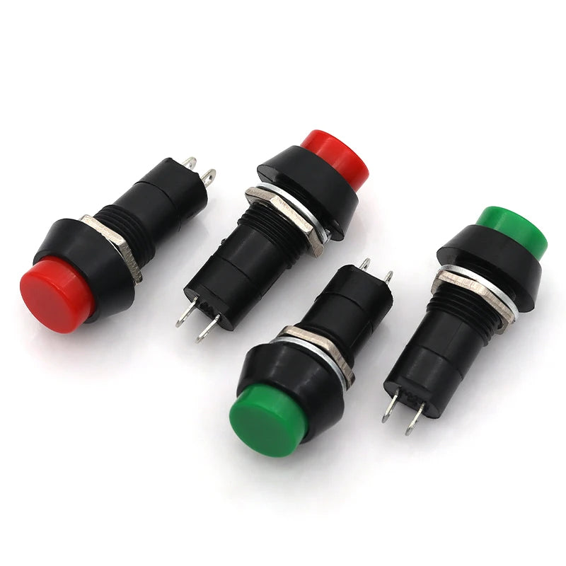 2PCS PBS-11A PBS-11B 12mm self-locking Plastic Push Button Switch Latching Switchs 3A 250V AC 2PIN
