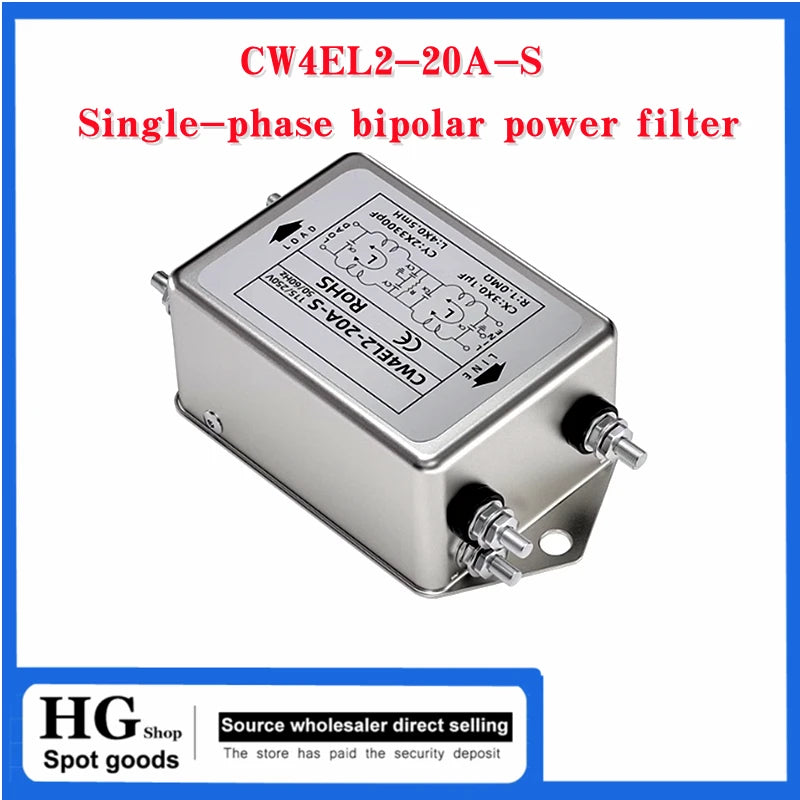 Single-phase bipolar power filter CW4EL2-S 3A/6A/10A/20A/30A circuit purifies EMI anti-jamming bolt-type CW4L2-10A-S  Las