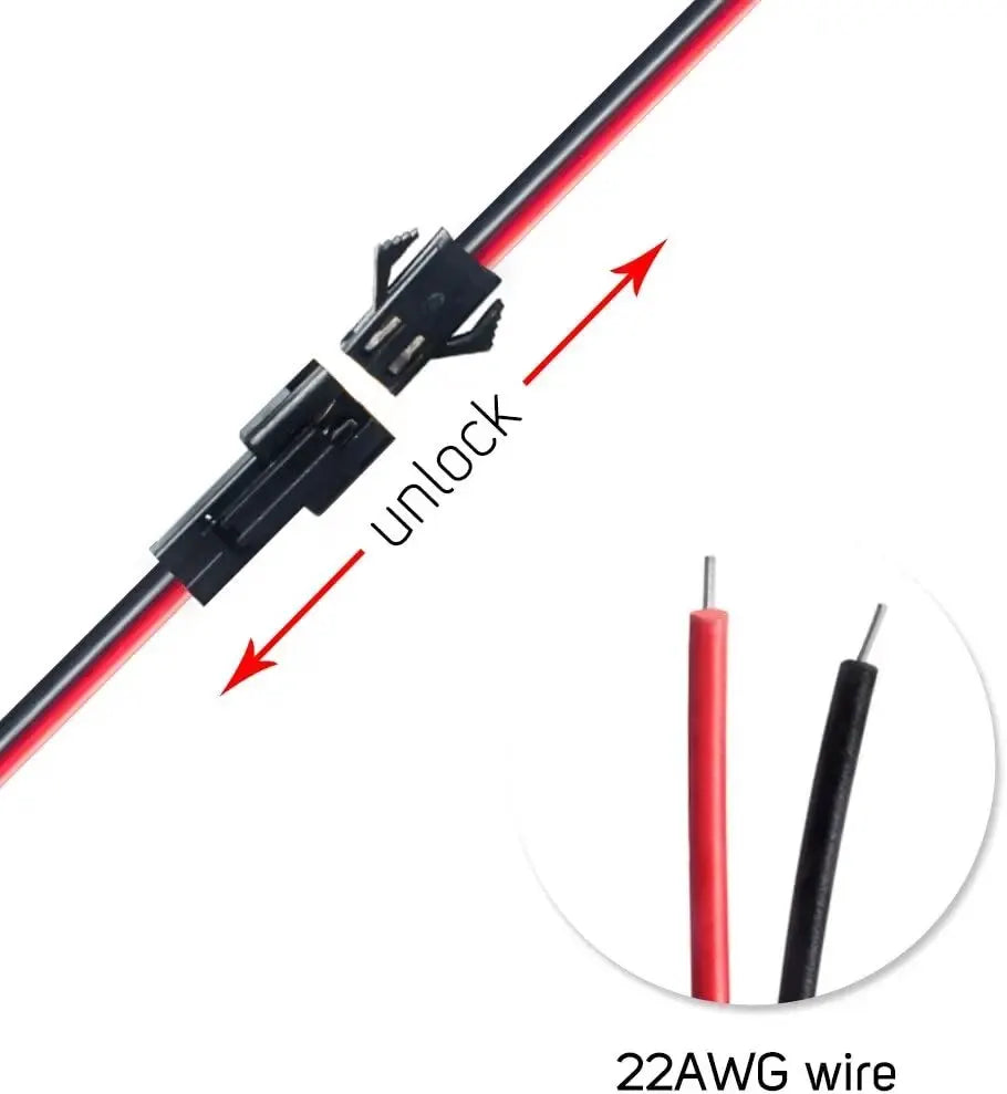 10 Pairs 2/3/4/5pin SM JST 15cm Cable Female/Male Connectors for Led Strip RGB 5050 3528