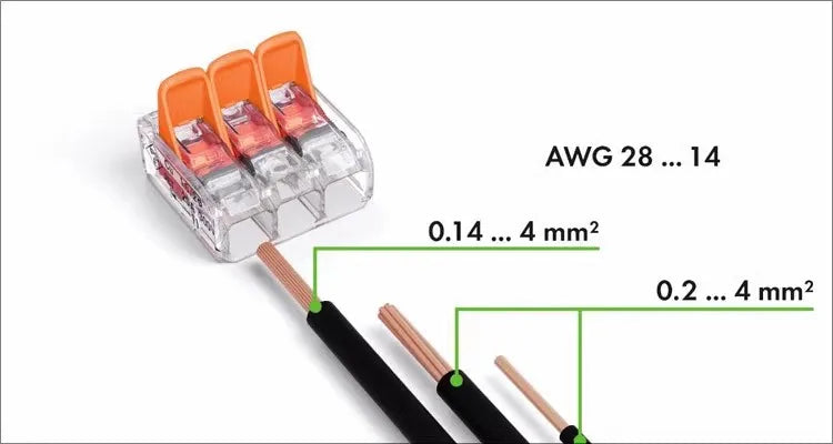 10/30/33pcs Original WAGO 221-412 221-413 221-415 Quick Wiring Terminal 0.14-4mm² AWG24-12 2/3/5 Holes 450V Lever Wire Connector