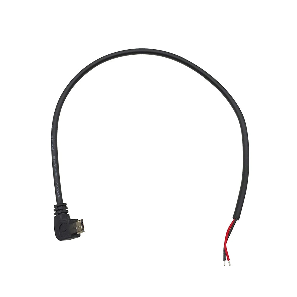 1Pcs 2 Wire 4 Wire Micro USB Power Supply Cable Elbow Head Male Plug Charging Connector DIY Repair Cable 0.3m