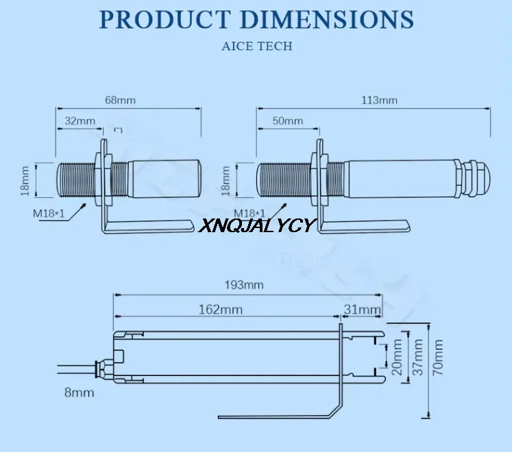 0-5V 10V Voltage RS485 Industrial Non Contact Online Infrared Thermodetector Probe Infrared Temperature Sensor Transmitter