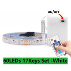 DC 5V 5050 RGB Strip LED Light Battery Powed Waterproof Ribbon Tape Stable Led Strips Indoor Outdoor Decoration Remote Control